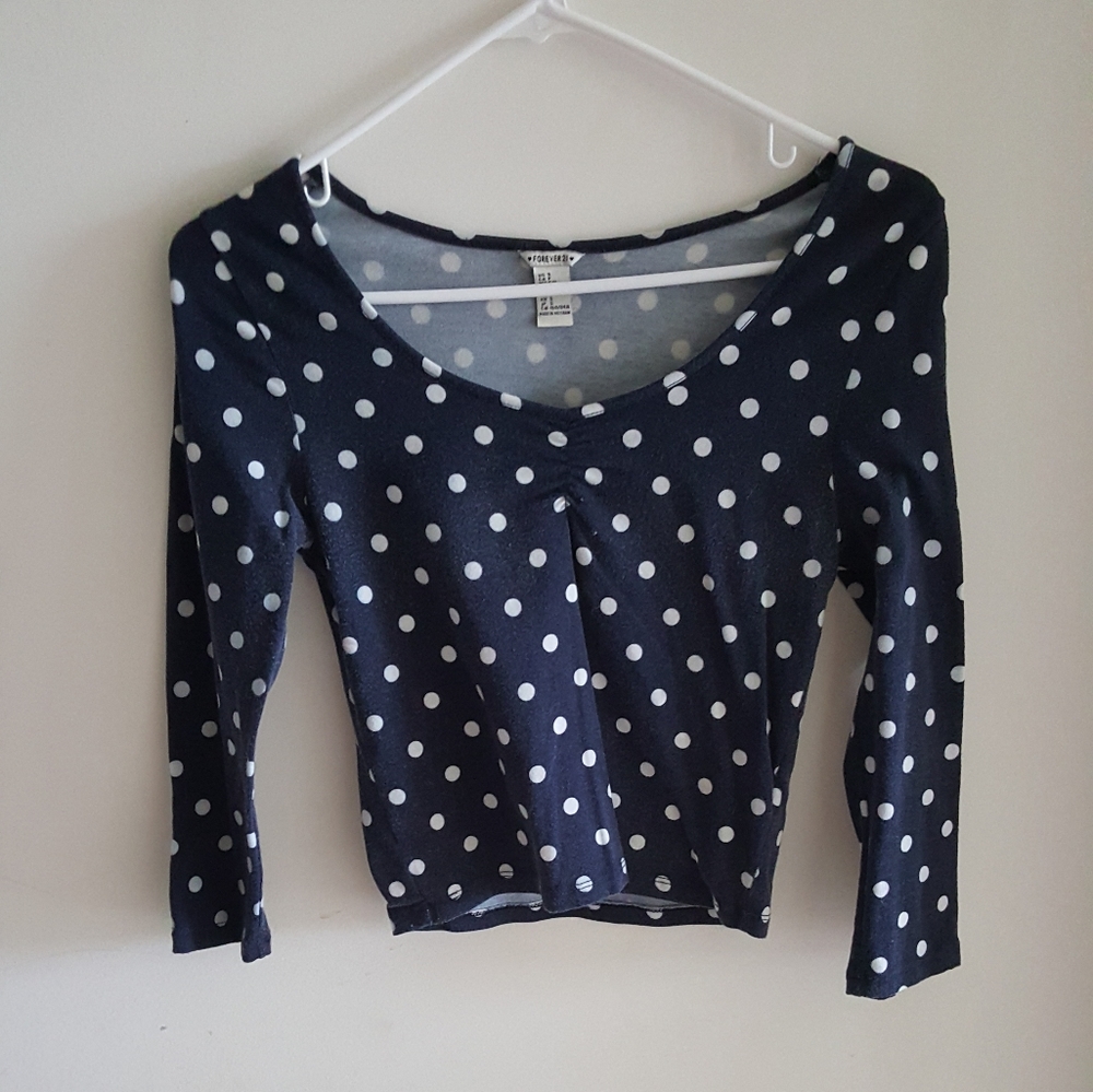 Polka-Dot Crop Top